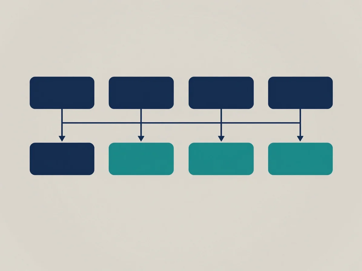 Clean, orderly overhead placeholder of a simple workflow diagram